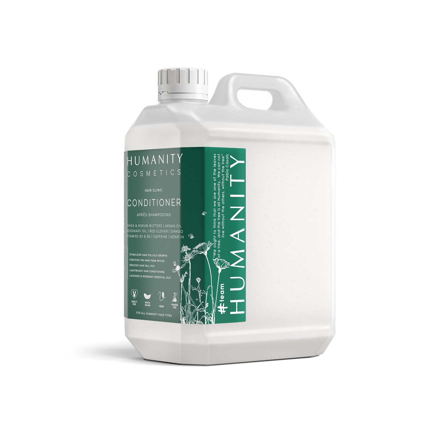 2.5L REFILL HAIR CLINIC CONDITIONER - DHT blocking Red Clover & Ginkgo - Vitamins B3 & B5 - Caffeine - Keratin & Wheat Protein, Improve Texture, Density and Thickness of the Hair