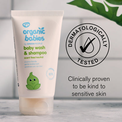 Organic Babies Baby Wash & Shampoo - Scent Free 150ml