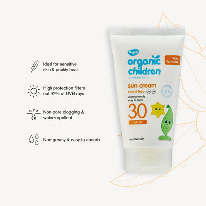 Organic Children Scent Free Sun Cream - SPF30 150ml