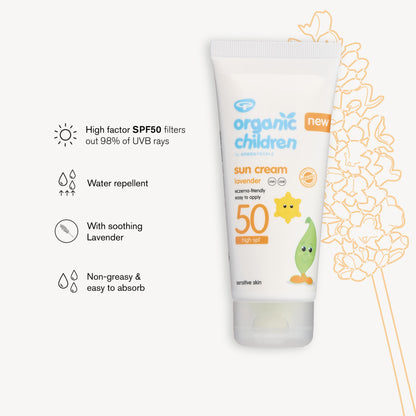 Organic Children Lavender Sun Cream SPF50 100ml
