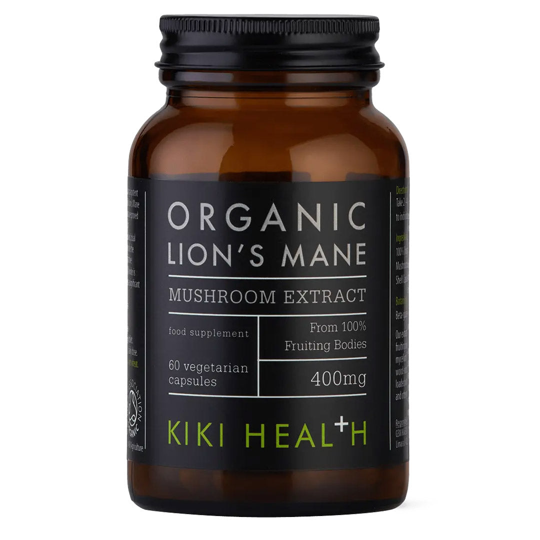 KIKI Health Organic Lion's Mane Mushroom Extract 60 Vegicaps
