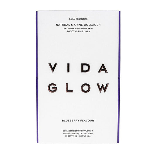Vida Glow Natural Marine Collagen Supplement Sachets - Blueberry
